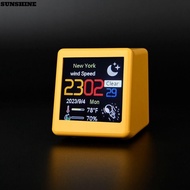 1SUNSHINE Smart Clock, with Full Screen Gif Animation WiFi Weather Forecast Station, Creative Plasti