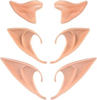 Nydotd 3 Pairs Latex Elf Ear Pointed Goblin Ears Pointed Tips Dress Up Costume Cosplay Halloween Par