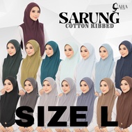 A.H.A HIJAB SOUK COTTON PLEATED RIBBED TUDUNG SARUNG INSTANT SIZE L TUDUNG SARUNG COTTON TUDUNG SAUK TUDUNG