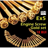 King Drag Screw Engine Skru enjin bolt EX5 Dream / WAVE 100 / WAVE 100 Gold / Titanium Skru cover