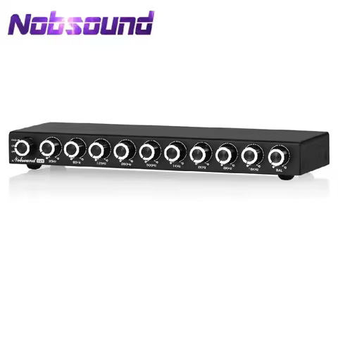 Nobsound HiFi EQ9 9-Band Stereo EQ Preamp Analog Pre-Amplifier Equalizer Audio Processor for Home/Ca