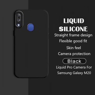 SOFT CASE SAMSUNG GALAXY M20 CASE LIQUID SQUARE SILICONE CASING COVER HITAM
