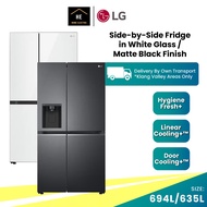 LG 635L / 694L Side by Side Smart Inverter Refrigerator White / Matte Black Finish GC-M257CGFL GC-J2