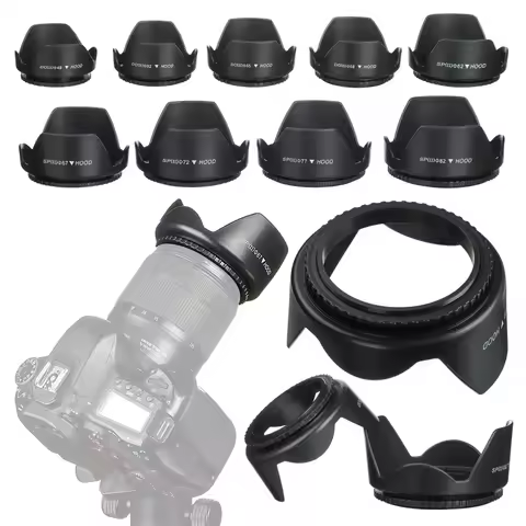 Screwed Sunshade Lens Hood For Nikon Canon Sony Fuji Olympus DSLR Camera 49mm 52mm 55mm 58mm 62mm 67