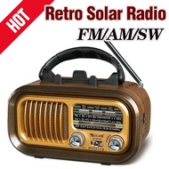 📻【Readystock】 + FREE Shipping 📻BT628S AM FM Portable Radio Stereo Speaker Radio USB Cable/Solar Pane