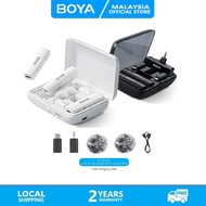BOYA BOYALINK Multi-Compatible Wireless Microphone with Charging BOX USB-C, Lightning, and 3.5mm TRS connectors Au