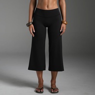 Women's 7/8 Length Yoga Pants, High-Waisted Running Sports Straight-Leg Pants, Butt-Lifting Wide-Leg