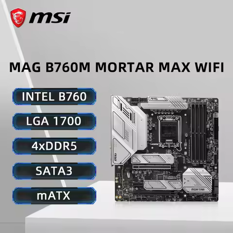 MSI MAG B760M MORTAR MAX WIFI Motherboard Support i9-14900K i7-13700K i5-12400F CPU 7200MHz HDMI M.2