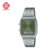 Casio Vintage AQ-230A-3AMQY Silver Stainless Steel Band Men Watch / Women Watch