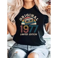 1977 LIMITED EDITION" Women'S 1977 Vintage Cassette Limited Edition T-Shirt with Cassette