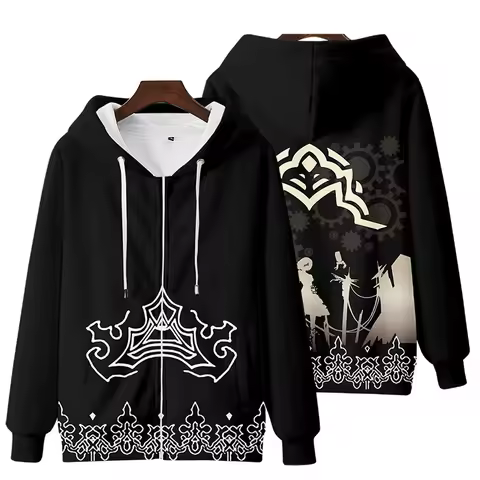 New NieR:Automata Hoodie Game yorha 2B Coat Jacket Autumn Winter Men Zipper NieR Automata Sweatshirt