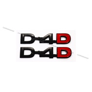 1 Pair D-4D Logo Size 2.2 x 9.8 cm. D4d Side Mount Matte Black For TOYOTA