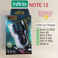 Infinix 30W Note 12 G96 Car Charger Adapter With 5A Type-C USB Cable Support Fast-Charging For Zero 