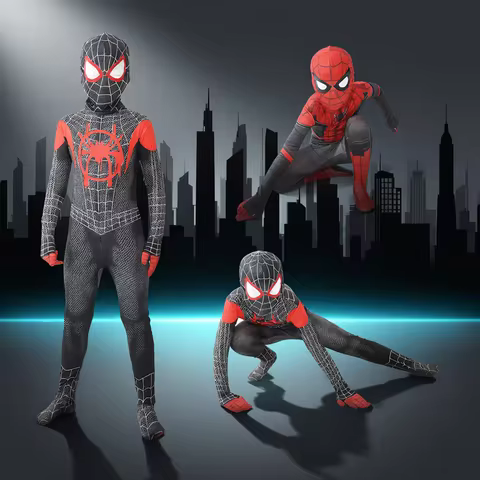 Superhero Spiderman Costume Set 12 Style Iron Miles The Amazing Spiderman Halloween Cosplay Bodysuit