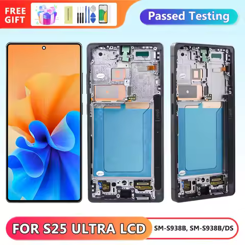AMOLED 6.81" For Samsung Galaxy S25 Ultra SM-S938B SM-S938U LCD Display Touch Screen with Frame For 