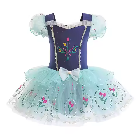 Toddler Baby Ballet Dance Costume Cute Kids Girl Puffy Princess Elsa Anna Dance Practice Tutu Dress