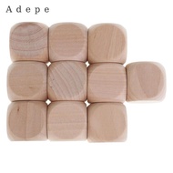 Adepe 10PCS Wooden Blank Dice D6 30mm for Kids & Children DIY Decorating Game Toy