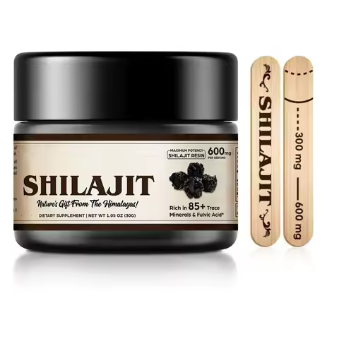 Organic Shilajit Pure Himalayan Organic Shilajit Resin with 85+ Trace Minerals & Fulvic Acid for Ene