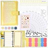 TIANCHUANG Binder Budget Office School Supplies A6 Size 6 Hole Cash Envelopes Binder Pockets Cash Bo