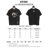 EVISU/God of Fortune/2026 Classic Round Neck Short-Sleeved T-Shirt Men Women New Style Printed T-Shi