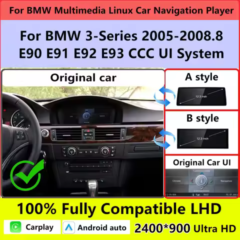 No Lag Upgrade For BMW 3 Series 2005-2008 E90 E91 E92 E93 CCC Touch Screen Multimedia Player Wireles