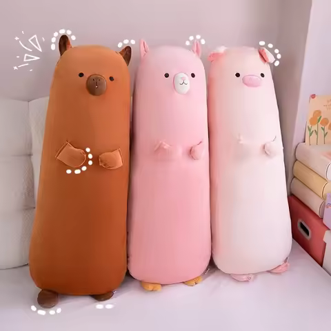Cartoon Animal Plush Pillow Stuffed Capybara Alpaca Pig Toys for Children Soft Stuffed Animal Kawaii