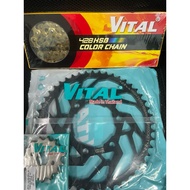 GPX Gentleman Demon GR 200 NSD Set 14T 15T Sprocket 48T Fork 428HSB Gold Chain Type 10L Genuine VITA