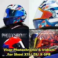 Visor for Shoei X15, Z8, X-SPR CLEAN - Shoei X-Fifteen X-15 GMA 54 57 Photochromic Iridium Helmet Vi
