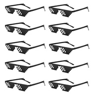 SUNOVELTIES 10 Pack Thug Life Party Sunglasses 8 Bit Pixelated Tiny Mosaic Gamer MLG Photo Props Gla