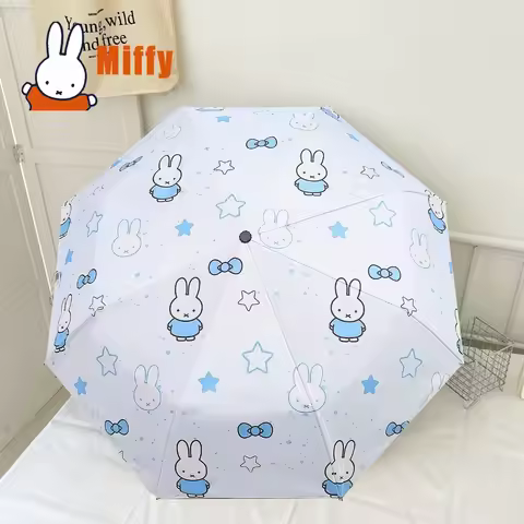 Kawaii Miffy Umbrella Cute Rabbit Parasol Automatic Anti UV Sun Rain Windproof Foldable Portable Out