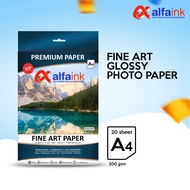 ALFAINKFINE ART PAPER 200GSM 1 PACK GLOSSY PHOTO PAPER 200 Gsm