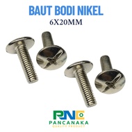 M6X20MM CHROME BODY BOLT | M6X20 BODY COVER BOLT - 1 PCS