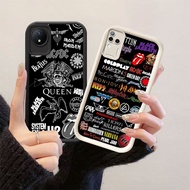 HK-43 Rock Band White Black Shockproof Casing for Silicone black white VIVO V30 Y02a V30E V50 Y02 T4