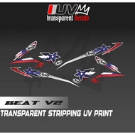 HONDA BEAT V2 ARAI DESIGN TRANSPARENT DECALS