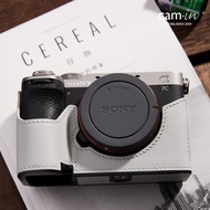 Camin Sony a7c2 Camera Protective Case swift Cowhide A7CR Half Cover Base a7c2 Genuine Leather Case 