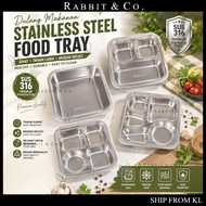 R&C  Bekas Makanan SUS316 Bertutup Petak / SUS316 Stainless Steel Compartment Food Container with Li