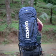 Tas Carrier Gunung Camping Hiking 60L Pria Wanita Argopuro Navy Free Cover Bag