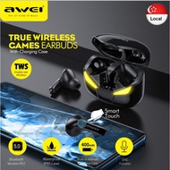 Awei T35 Gaming Bluetooth Earbuds TWS Handsfree HiFi Headphone Deep Bass Sound True Wireless Stereo Earphone With Microp