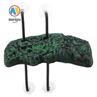 MEIGU Turtle Basking Island, Suction Cup Floating Turtle Floating Island, Ornament Green Safe Resin 