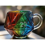 Rainbow D Dice Cup Polyhedron Dice Coffee Cup Game Cup Game Night Cup Fantasy Lovers Gift