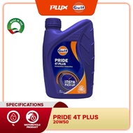 GULF Pride 4T Plus 20W-50 4-Stroke Motorcycle Oil (1L) Minyak Hitam Motosikal