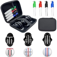 Set Penanda Bola Golf dengan Beg Pembawa, 3 Stensil Penanda Bola Golf dan 4 Penanda Bola Golf Berwar