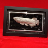 pajangan ikan arwana 30cm patung ikan arwana silver asli 925