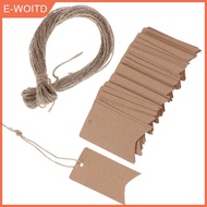 YINGRAN3 100pcs BLANK kraft Jewelry ราคาป้ายจัดงานแต่งงาน String Price Tags with String 20M