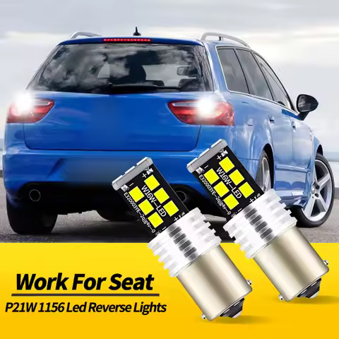 2PCS LED Backup Light Bulb Reverse Lamp P21W 1156 BA15S For Seat Exeo 3R ST Inca Leon MK1 1M MK2 1P 