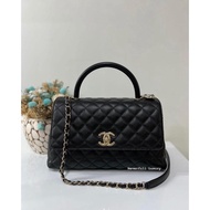 (Pre-Loved) Chanel Coco Handle Medium Black Caviar Ghw Bag