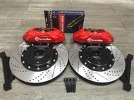 詢價正品途銳brembo f50大四活塞剎車卡鉗前輪套裝，搭配3