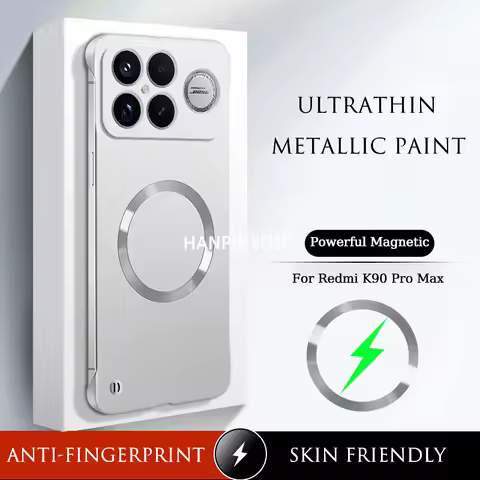 Ultrathin Metallic Paint Frameless Case For Xiaomi Poco F8 Ultra Pro Redmi K90 Pro Max Anti-fingerpr