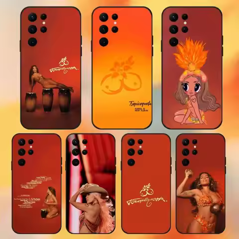 K-KaRol G Tropicoqueta Phone Case For Samsung S 25,24,23,22,30,21,10,9,Ultra,Plus,Lite,FE,4,5G Black