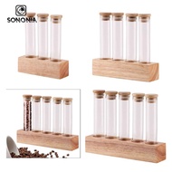 [SONONIA] Coffee Bean Cellar, Single Dose Coffee Bean Storage Tube with Wooden Stand,